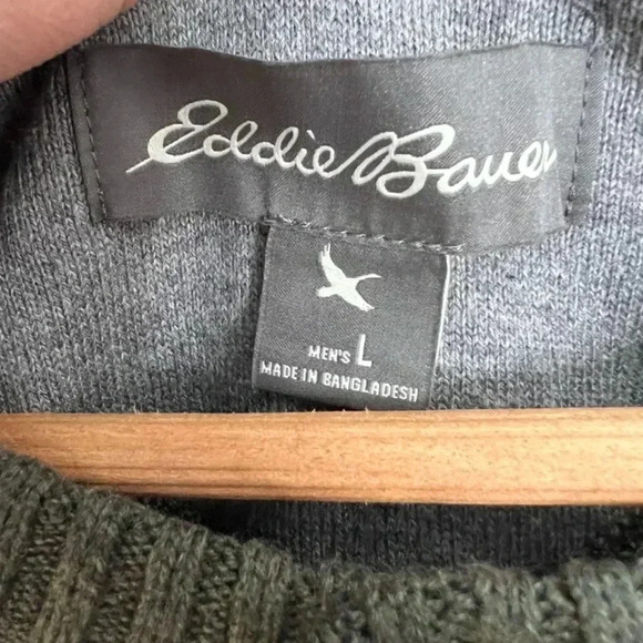 Eddie Bauer Men's Green Crewneck Sweater Knit Size L - Picture 5 of 7